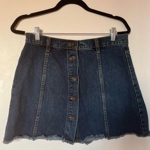 High Waisted Button Down Jean Skirt